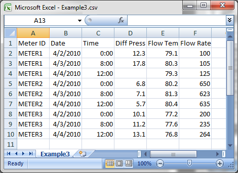 Processing Blank or Empty Columns example